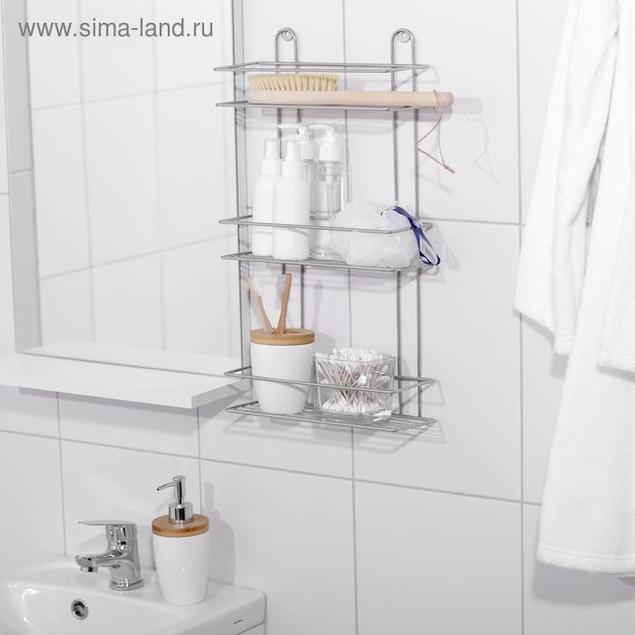 Полка прямоугольная 3-х ярусная, 26.5&times;10.5&times;50 см, хром