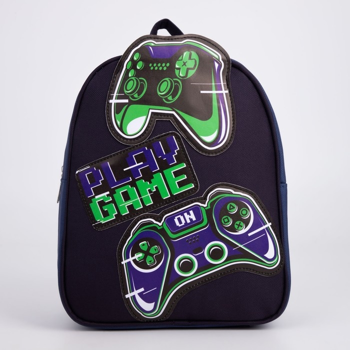 Рюкзак школьный текстильный &laquo;Джойстик&raquo;, с нашивками, 27х23&times;10 см