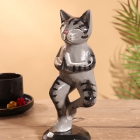 Сувенир интерьерный "Кот-йог" дерево 28 см