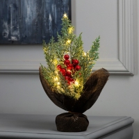 Фигура светодиодная &laquo;Рябина под снегом&raquo; 32 x 23 x 20 см, 20 LED, батарейки AG13x3 (в комплекте), свечение тёплое белое