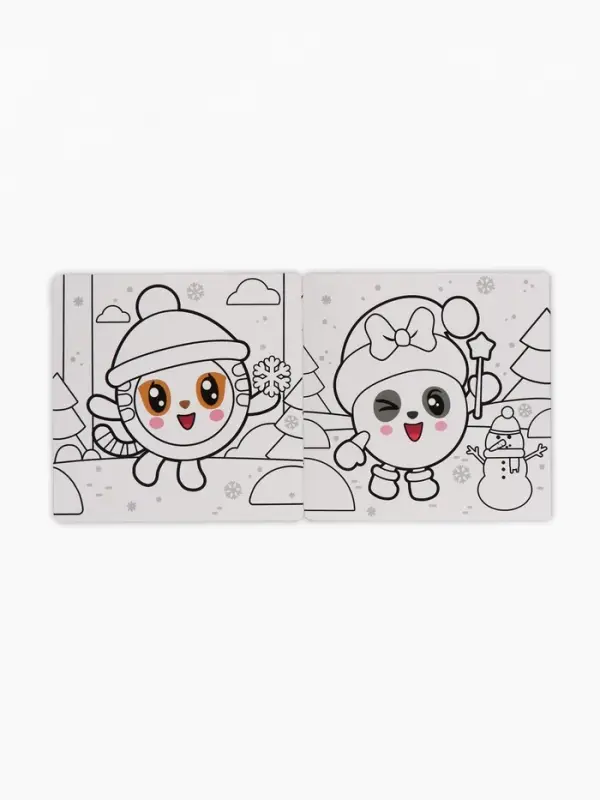 Многоразовая раскраска "Встречаем Новый год", 12 стр., 16х16 см, Малышарики