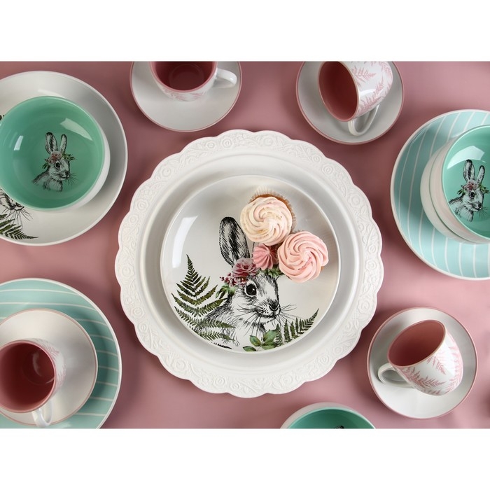 Тарелка керамическая &laquo;Ёжик&raquo;, 25.5 см, цвет белый