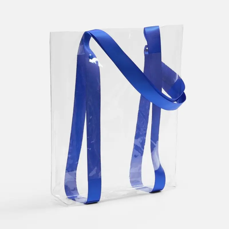 Шопер Clear Fest, ver.2, прозрачный с синими ручками