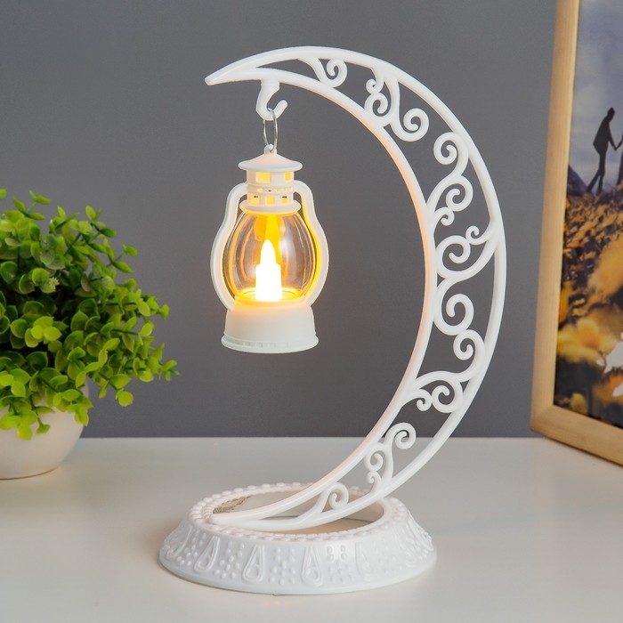 Ночник Ночник "Ночной фонарь" LED от батареек 3хAG10 белый 12х19х25 см