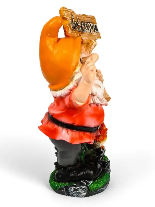 Садовая фигура из полистоуна &laquo;Гном с табличкой WELCOME с петухом&raquo;, 61&times;23&times;36 см, МИКС