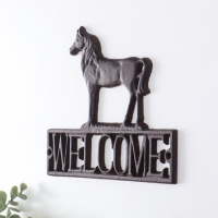 Сувенир настенный чугун "Конь - Welcome" 20,5х0,8х18 см