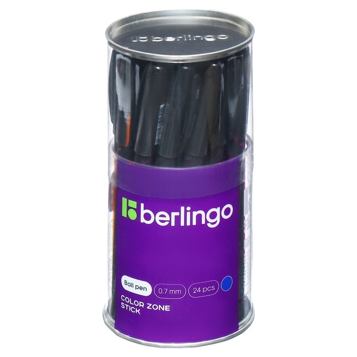 Ручка шариковая Berlingo Color Zone stick 0,7мм, синяя, прорезин корпус микс 285411