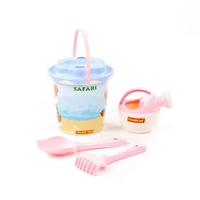Набор игрушек для песочницы &laquo;Сафари&raquo;, 5 предметов: ведро, ситечко, лопатка, грабельки, лейка малая, МИКС