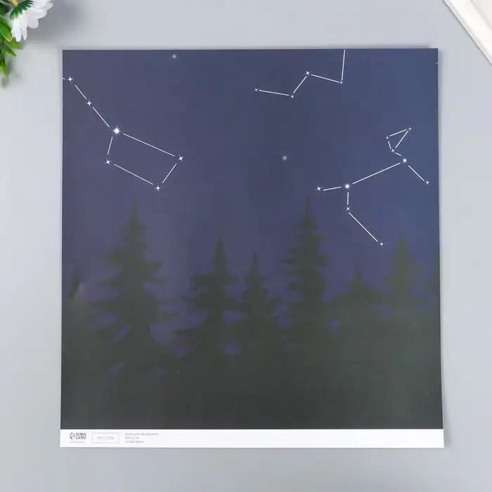 Бумага для скрапбукинга двусторонняя "Созвездия" плотность 180 гр 30,5х32 см