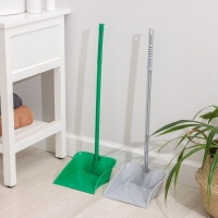 Совок для мусора Альтернатива, с черенком, пластик, 28&times;25&times;71 см, МИКС