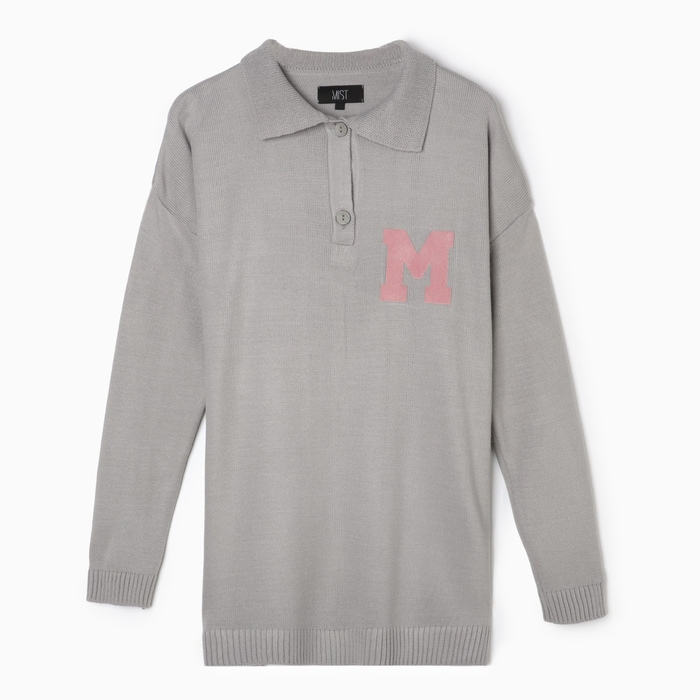 Джемпер женский MIST с воротником поло серый, р. S (40-42)