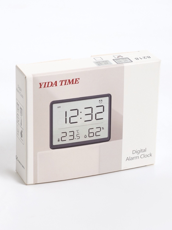 Часы настенные электронные, термометр, гигрометр, 7.3 х 1.5 х 9.3 см