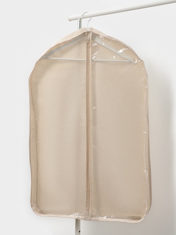Чехол для одежды LaDо́m на молнии, размер 90х60 см, цвет бежевый, материал батист
