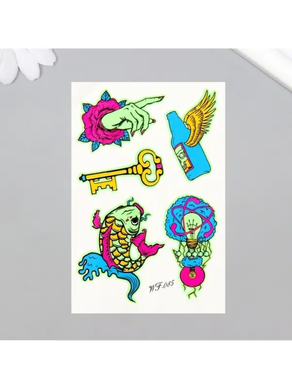 Переводные тату на тело светящиеся цветные &laquo;Чудные сны&raquo;, 14.3&times;7.5 см