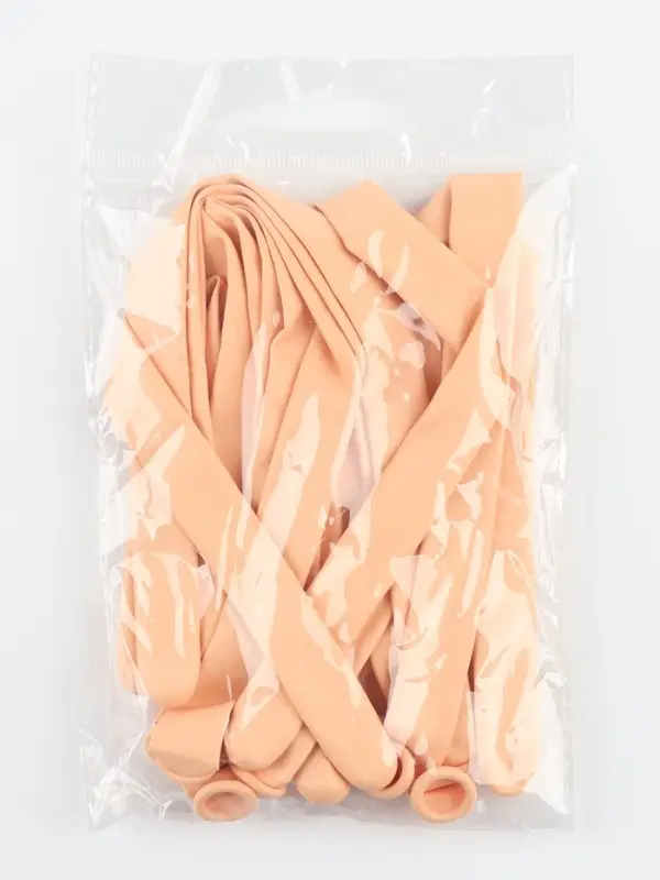 Воздушные шары для моделирования 125 см, d=7.5 см, 10 шт., бежевые