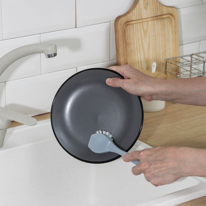 Щётка для посуды с прямой ручкой Etna, серая