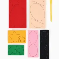 Вышивка по фетру "Медвежонок", 20,5*20,5 см, цвет желтый