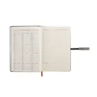 Ежедневник недатированный формат А5, с хлястиком, 112л, линия, пвх, Узор Черный