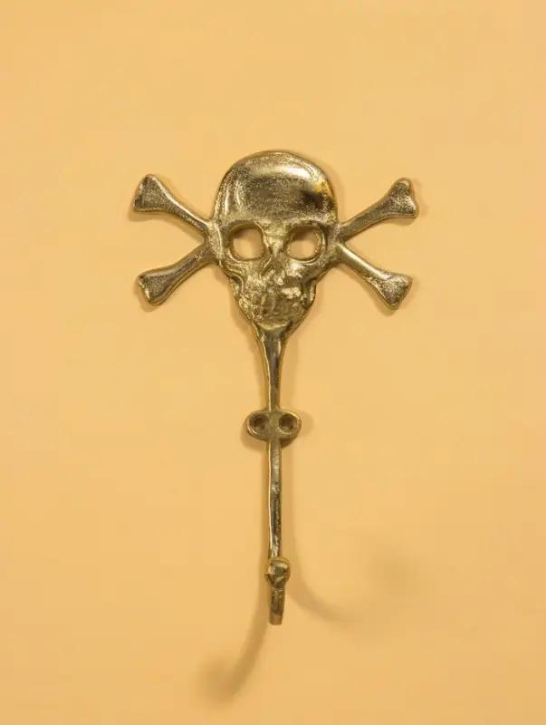 Крючок настенный &laquo;Весёлый Роджер&raquo;, 22&times;13.5&times;5.5 см, алюминий, золото