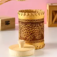 Туес шитый "Шишки" , D8смхH(с хватком)14см, береста