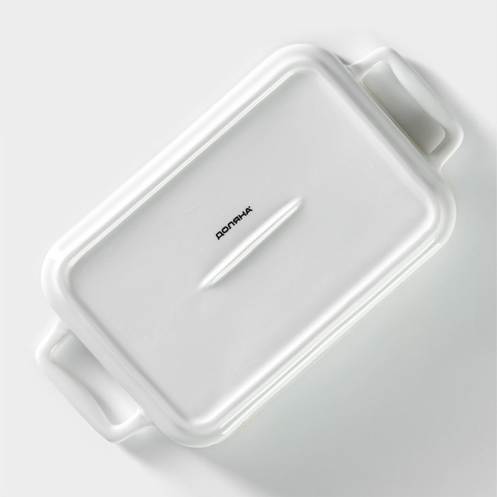 Форма для выпечки из жаропрочной керамики прямоугольная Доляна &laquo;Лимон&raquo;, 27&times;15 см, цвет белый