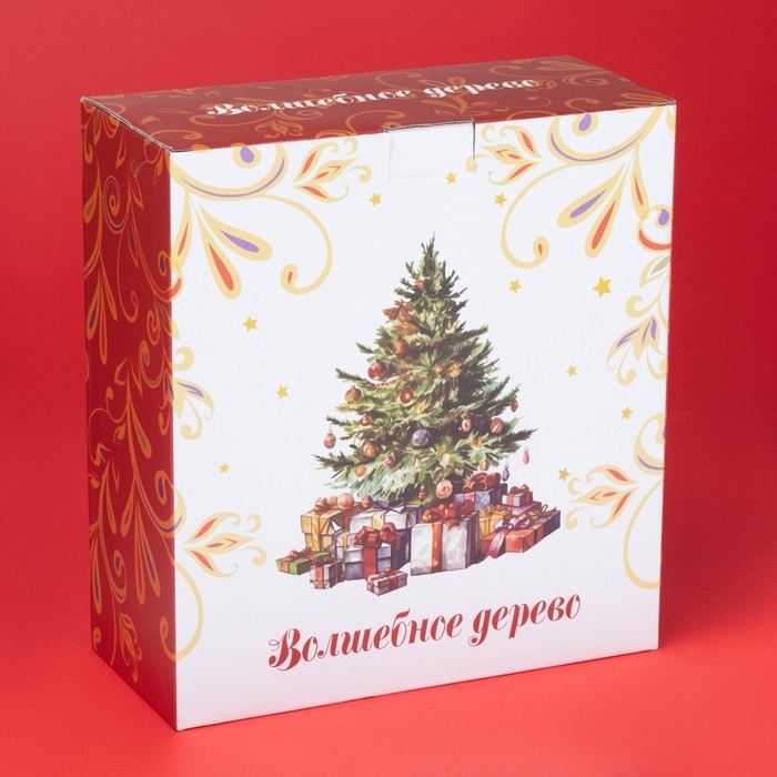 Блинница новогодняя Доляна &laquo;Волшебное дерево&raquo;, d=23 см, керамика, цвет белый