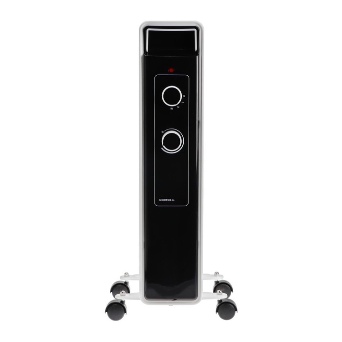 Обогреватель Centek CT-6221-5, масляный, напольный, 1000 Вт, 12.5 м&sup2;, 5 секций, бело-чёрный