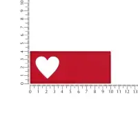 Лейбл из ПВХ с вырубкой &laquo;Сердце&raquo;, красный