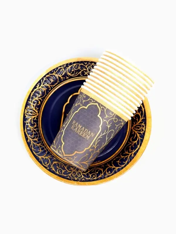 МП Набор бумажной посуды &laquo;Ramadan&raquo;, синий, 12 персон