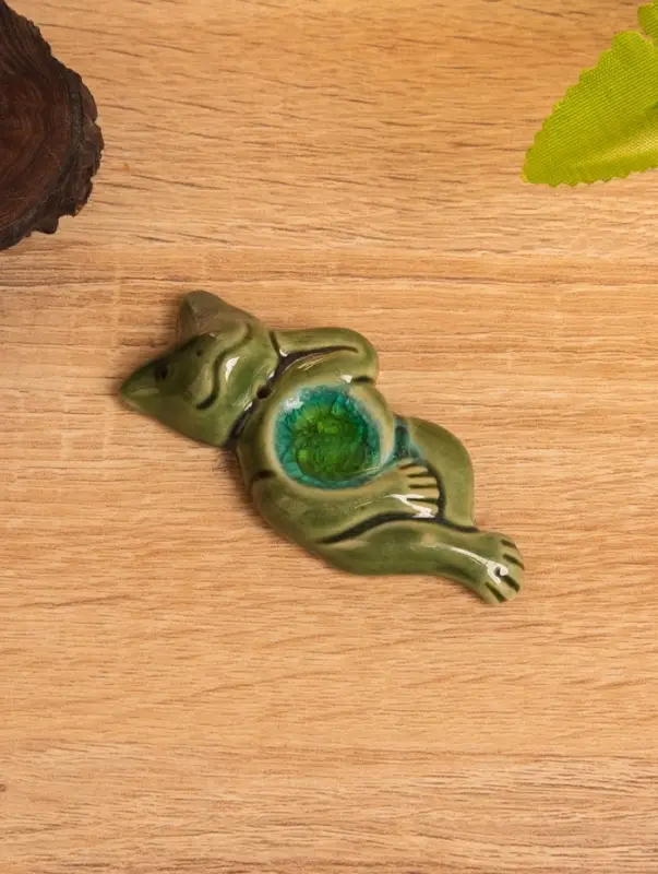 Подставка под благовония "Лягушонок" керамика, цв. зелёный, 8х3,5х1,5 см
