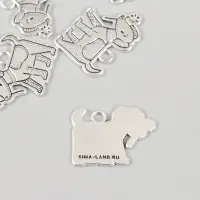 Декор металл для творчества "Пёсик с ромашкой" 1,9х2,5 см