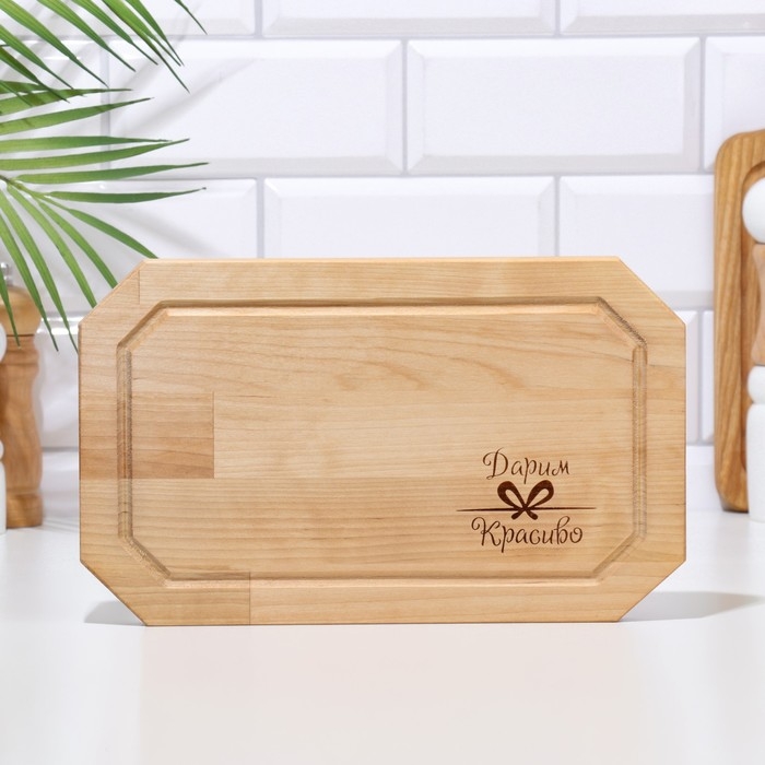 Доска разделочная &laquo;Гайка&raquo; малая (кровосток) 30х18х1,8 см