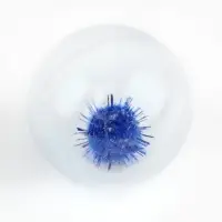 Шарик для кошек с помпошкой, 4 см, фасовка в банку по 25 шт, МИКС