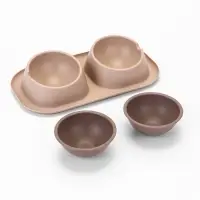 Миска для животных Дубль Мини  0,2 л , Soft-touch,каппучино