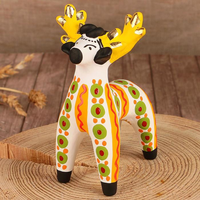 Дымковская игрушка "Олень", микс