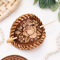 Заколка &laquo;Розы&raquo;, береста