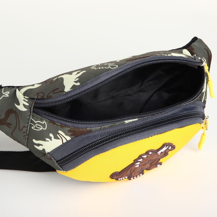 Сумка поясная детская на молнии, цвет зелёный/жёлтый Сумка поясная детская на молнии, цвет зелёный/жёлтый