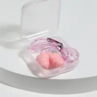 Беруши на шнурке, 3&times;1.5 см, в футляре, фасовка 10 шт., силиконовые, розовые