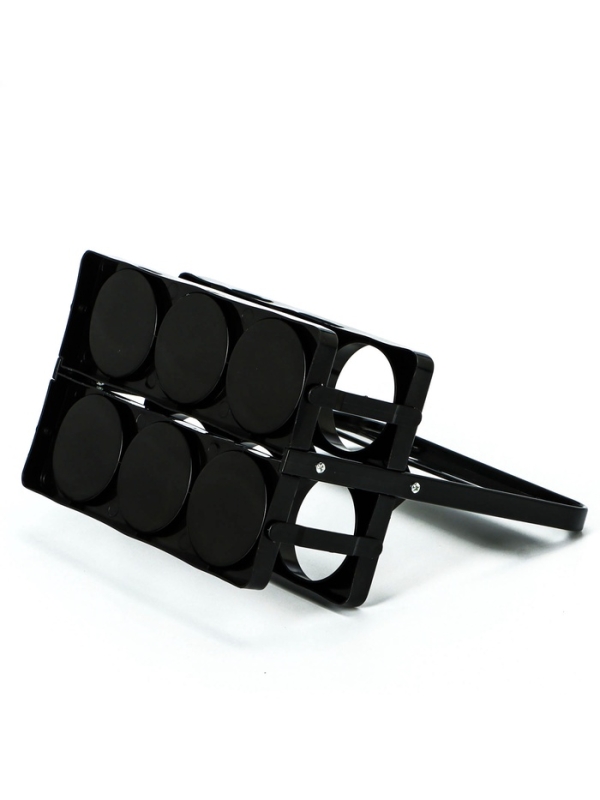 Переноска, подставка для 6 бутылок, 33 х 27,2 х 18 см, внутренний диаметр 7,8 см, черный