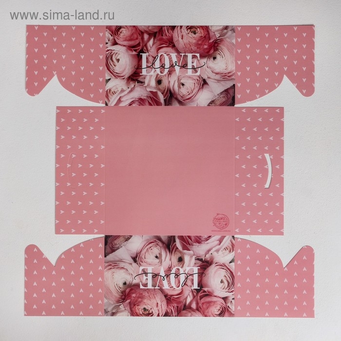 Коробка для капкейков, кондитерская упаковка, 4 ячейки &laquo;LOVE&raquo;, 16 х 16 х 10 см