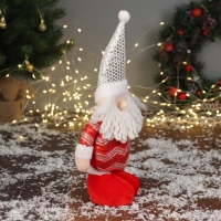 Мягкая игрушка "Дед Мороз в блестящем костюме" 35х16 см, красно-белый Мягкая игрушка "Дед Мороз в блестящем костюме" 35х16 см, красно-белый