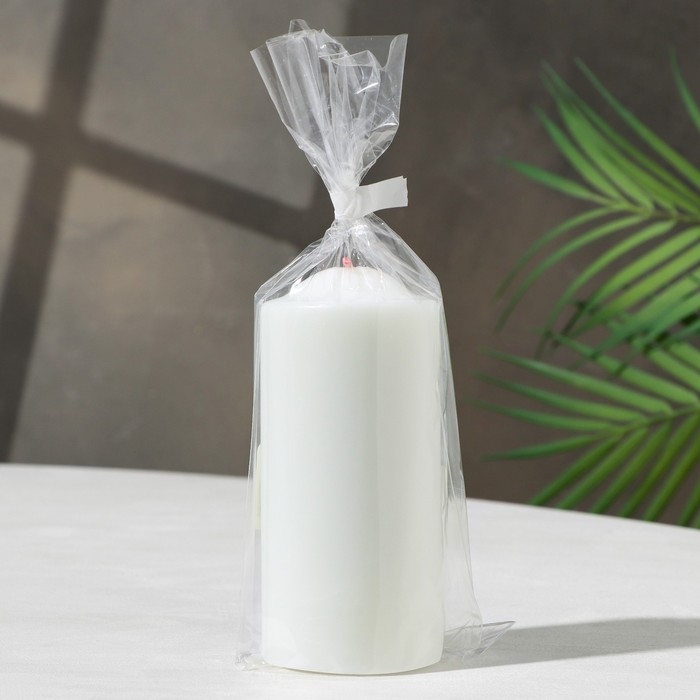 Свеча - столбик, 12х5,6 см, белая