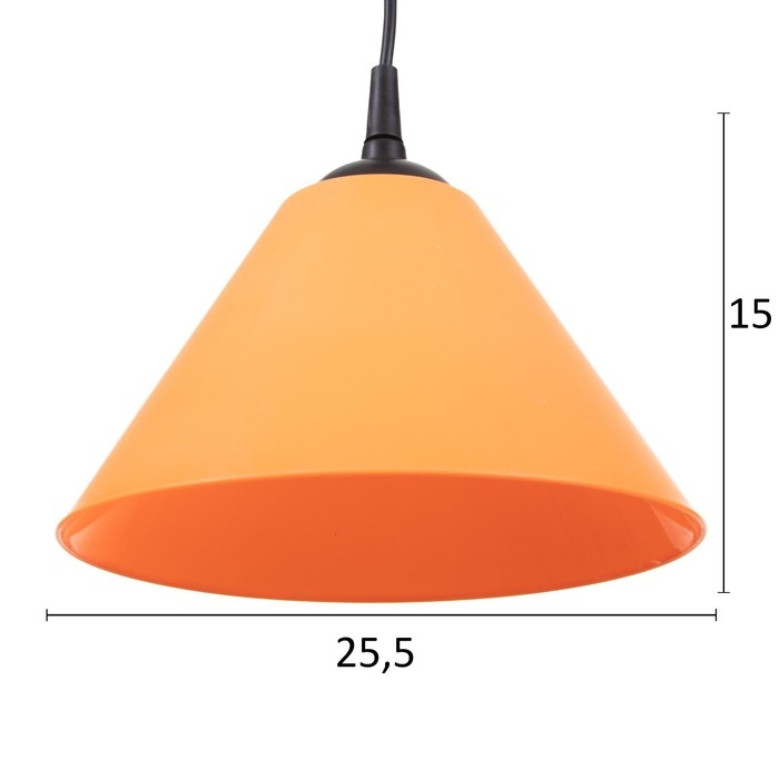 Подвес "Конус" 1х15Вт Е27 МОДЕЛЬ: BR 00271 черный/оранжевый 25х25х15см