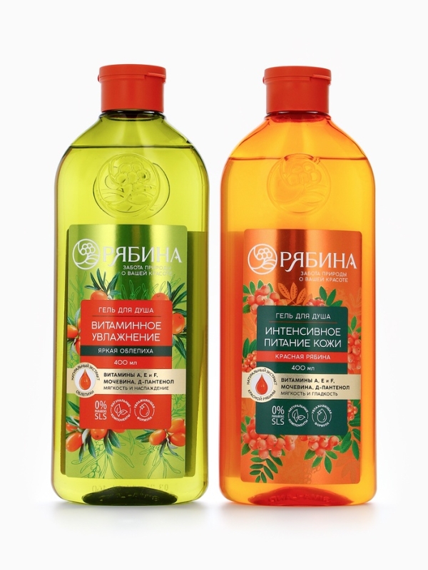 Гель для душа, интенсивное питание кожи, аромат рябины, 400 мл, Рябина