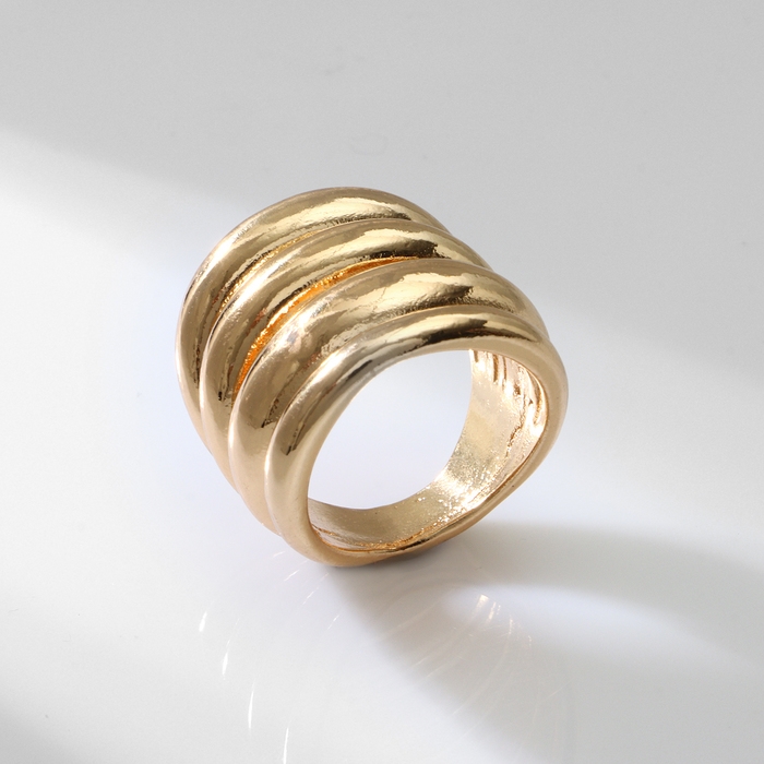 Кольцо металл &laquo;Тренд&raquo; 4 волны, цвет золото, размер 18