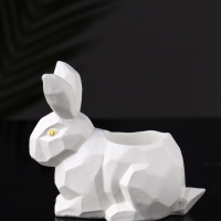 Подсвечник "Заяц геометрический" 8х7х5 см, белый