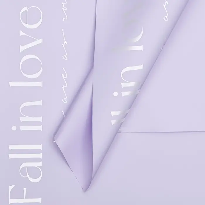 Пленка для цветов матовая, &laquo;Любовь&raquo;, 58&times;58 см, фиолетовый