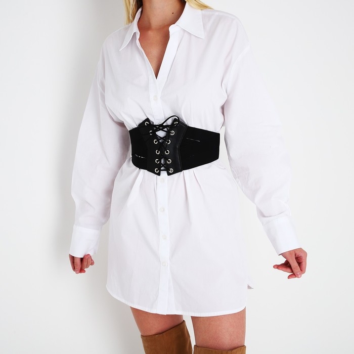 Ремень женский, ширина 12 см, на молнии, цвет чёрный