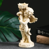 Подсвечник "Ангелочек" в правой руке, слоновая кость 14х8х22см