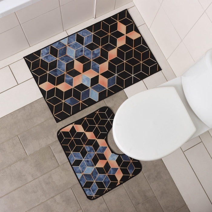 Набор ковриков для ванной и туалета Доляна &laquo;Бурлеск&raquo;, 2 шт, 50&times;80 см, 40&times;50 см